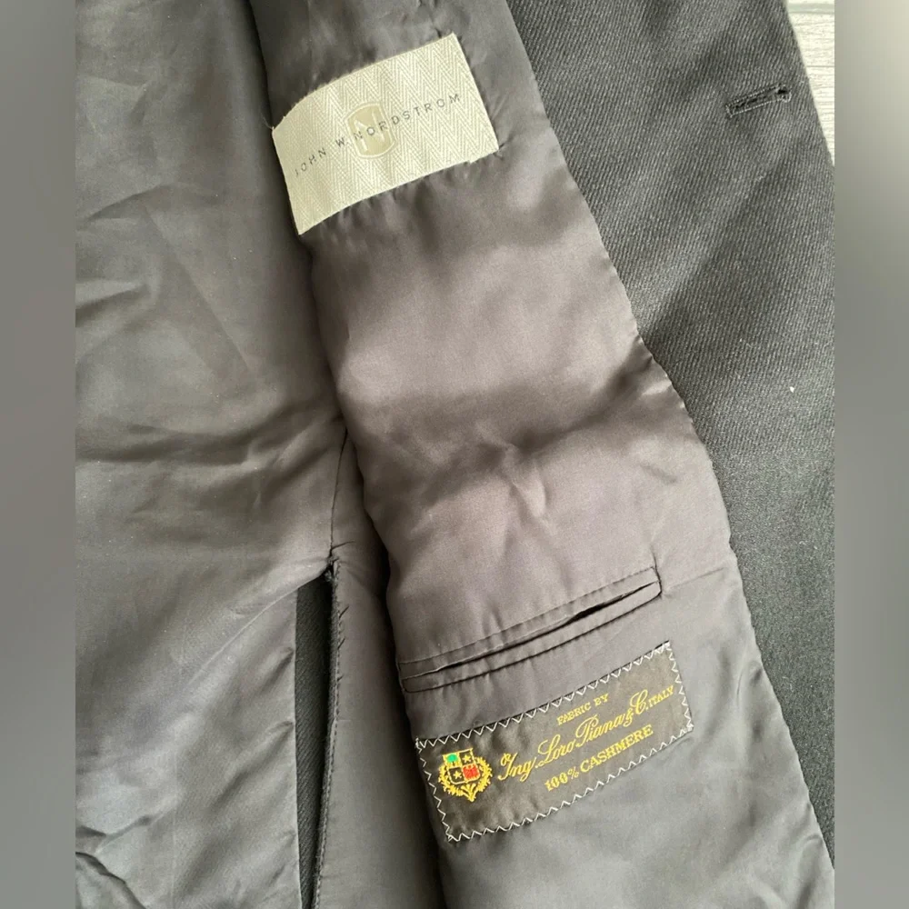 Black John W. Nordstrom Loro Piana 100%‎ Cashmere Blazer Jacket Size 40